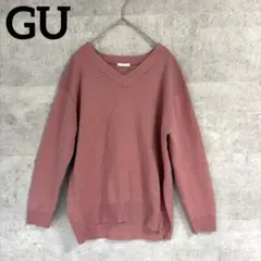 GU Vネックニット ピンク Sサイズ 419