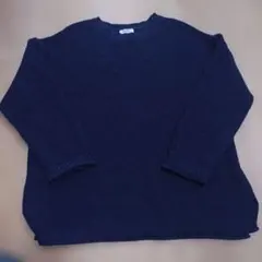 studioCLIP ネイビー 長袖ニットセーター