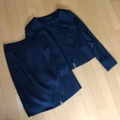 アンタイトル フォーマルスーツ セットアップ ノーカラー ネイビー　日本製