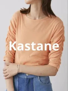 Kastane シアー シャーリング 5分袖 Tee Tシャツ リブのサムネイル