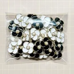 モノトーンゴールドパーツ まとめ売り フラワー パール デコパーツアクセサリー