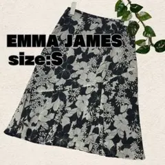 EMMA JAMES 花柄 フレアスカート 裏地付き サイドファスナー 7号のサムネイル