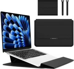【新品】ノートパソコンスリーブ 13〜14インチ用 薄型PUレザー スタンド付き