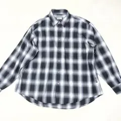 極美品 モノマートオーバーサイズ オンブレ チェック シャツ ブラック S