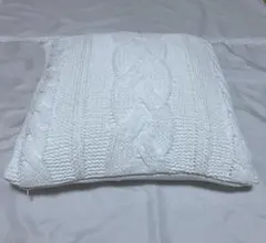 Francfranc フランフラン　ホワイト ケーブル編み クッションのサムネイル
