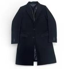 【高級ウール80%】アーバンリサーチドアーズ チェスターコート 黒 38 M〜L