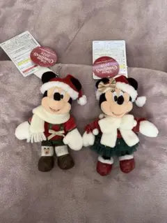 ディズニー クリスマス 2025 ミッキー ミニー ぬいぐるみバッジ サンタ