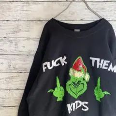 古着 GILDAN スウェット グリンチ クリスマス Grinch ブラック M