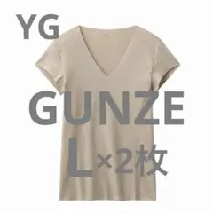 【新品】 グンゼ　YG 脇パッド付VネックTシャツ L 2枚セット ベージュ