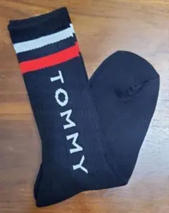 トミーヒルフィガー　新品　メンズ　靴下(ロゴ/ブラック)