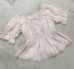 INGNI チュールブラウス　シアートップス　オフショルダー　Mサイズ　ピンクのサムネイル