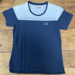 【値下げ】ellesse テニスウェア上　Lサイズ(ほぼM)ネイビー/ホワイト
