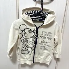 ミッキーマウス パーカー 100cm アイボリー