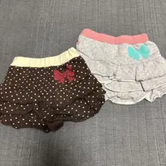 eaBエーアーベー　フリルキュロットスカート 2枚セット100 姫系ガーリー双子