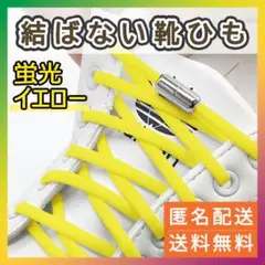 結ばない靴紐 カプセルタイプ 蛍光 イエロー シルバーカプセル 黄色 新品 靴のサムネイル