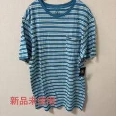 VOLCOM 青と白のストライプ Tシャツ