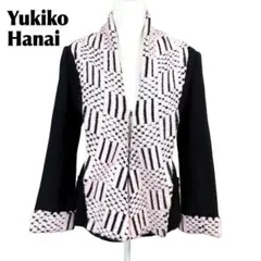 Yukiko Hanai 長袖ウールジャケット 8 黒×薄ピンク 総柄のサムネイル
