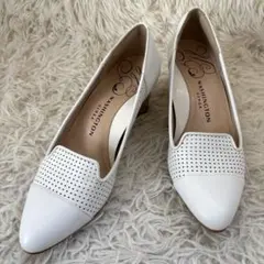 ✨美品　銀座ワシントン　パンプス　ハイヒール レザー　ホワイト　23
