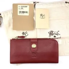 イルビゾンテ 財布 長財布 L字ファスナー レザー 本革　レッド