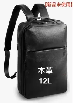 週末特価【新品】[LS LASIEM] ビジネスリュック 本革 撥水 12L