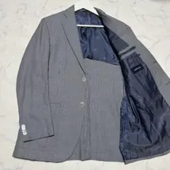 美品　ニューヨーカーNEWYORKER リネン混ジャケット　千鳥　LL 貝ボタン