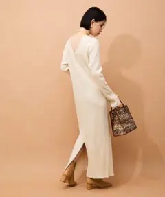 【ADAM ET ROPE】前後2wayリブワンピース