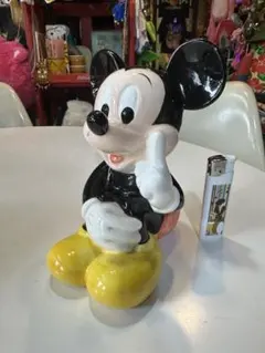 ★アメリカンヴィンテージ/ミッキーマウス/陶器製貯金箱/1970s/バンク