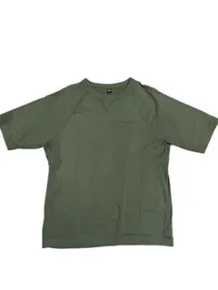 [ユニクロ]オリーブグリーン ラグランスリーブ Tシャツ