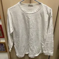 Samansa Mos2 ホワイト長袖Tシャツ