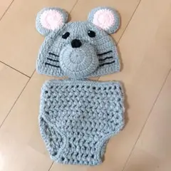 ネズミデザインのニューボーンコスチューム