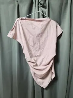 ピンク ドレープデザイン 半袖Tシャツ　シャツ　海外系