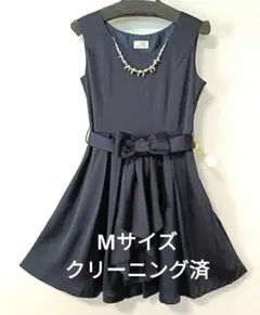 パーティードレス　M 結婚式　パーティー　美品　クリーニング　ネイビー　セットのサムネイル