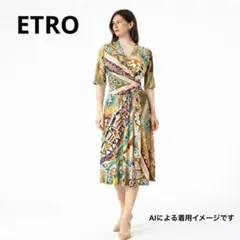 ETRO ペイズリー柄 ノースリーブ ワンピース エトロ ターコイズブルー