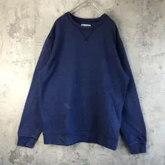 Y2160古着　トレーナー　スウェット　青　無地　90s Y2K