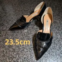 【美品】ダイアナ☆パンプス★23.5cm エナメル　黒