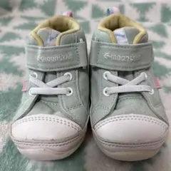 13.0㎝　ムーンスター　ハイカットベビーシューズ ミントグリーン