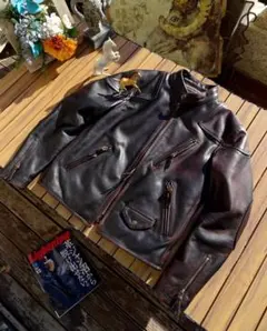 10222】「ヴェノム」茶芯カーフスキン ヴィンテージ加工 レザー 
