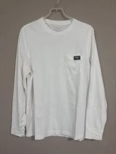 A.P.C. ホワイト ロンT 長袖 Tシャツ Sサイズ ロゴ刺繍 胸ポケット