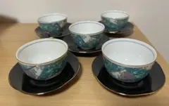 有田焼　佐賀錦茶菓　湯呑茶托5客セット
