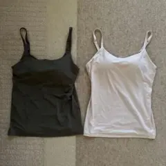 （新品）ユニクロ　エアリズム　ブラキャミソール Lサイズ　2枚