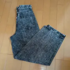GU ハイウエストワイドレッグデニムパンツ