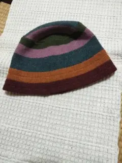 ホコモモラ Jocomomola ニットキャップ ボーダー 大きめ ウール