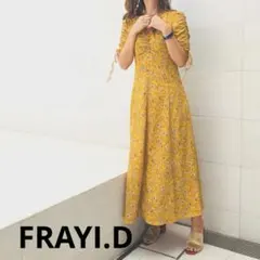 極美品FRAYI.Dフレイアイディー　三谷麗子さん着用ネックギャザーワンピースM 極美品FRAYI.Dフレイアイディー 三谷麗子さん着用ネックギャザー