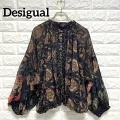デシグアル Desigual パプスリーブブラウス L マオカラー ブラックのサムネイル