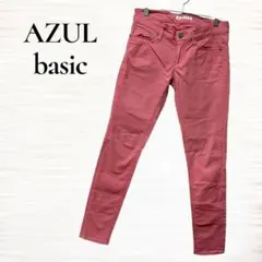 AZUL basic/スキニーパンツ/カラーパンツ/ピンク/S/綿/SS02