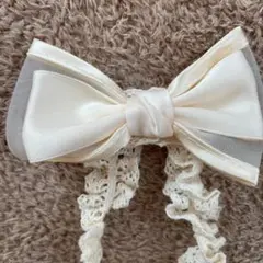 【新品】ベビー ヘアバンド アイボリー レース 結婚式 撮影 月齢フォト