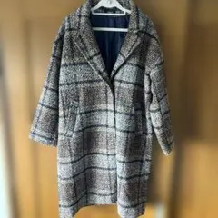 【美品】しまむら チェック柄 ロングコートのサムネイル