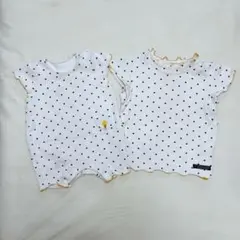 BREEZE 水玉ロンパース・Tシャツセット 70・100cm 姉妹お揃いコーデ