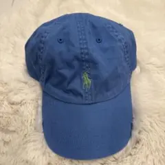 POLO 青色 キャップ　ラルフローレン　ポロ　古着　帽子