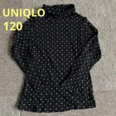 UNIQLO 黒×星柄　タートルネックT 120